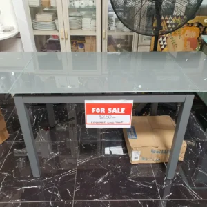 Grey Glass Extendable Dining Table – Modern Sleek Design